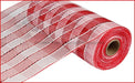 10.25"X10Yd Wide Foil Plaid Mesh Red/White RE1351N5 - DecoExchange