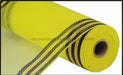 10.5"X10Yd Faux Jute/Pp/Border Stripe Yellow/Black RY8325F4 - DecoExchange