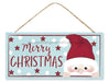 12.5"Lx6"H Gltr Peeking Santa/Christmas Light Blue/Red/White AP884814 - DecoExchange