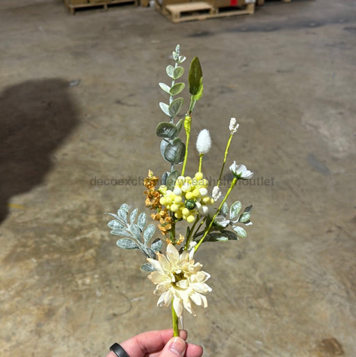 12’L Flower/Eucalyptus Pick Beige/Green/Yellow/White Fh8105 Greenery