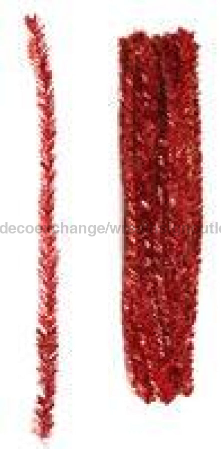 12"L X 20Mm Pencil Tinsel Stem 25Ea/Bg, Metallic Red MA000124 - DecoExchange