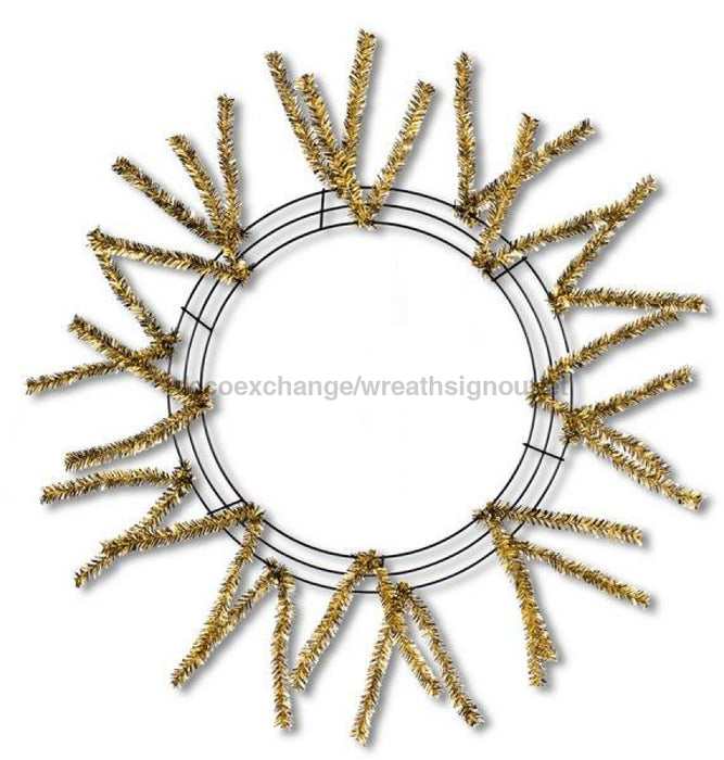 15"Wire,25"Oad-Pencil Work Wreath 18 Ties, M 18K Gld XX751108 - DecoExchange