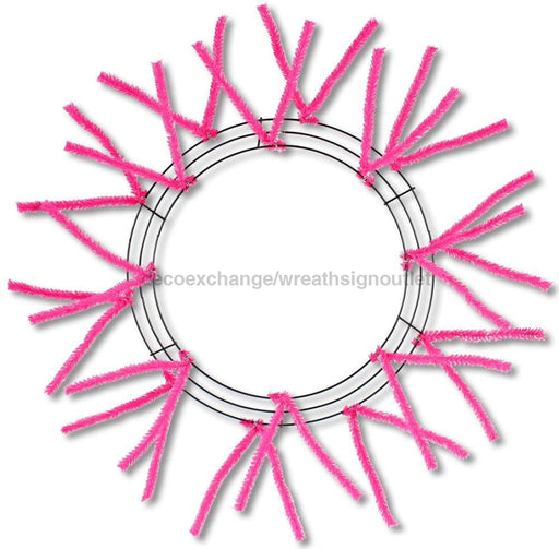 15"Wire,25"Oad-Pencil Work Wreath X18 Ties, Hot Pink XX750411 - DecoExchange