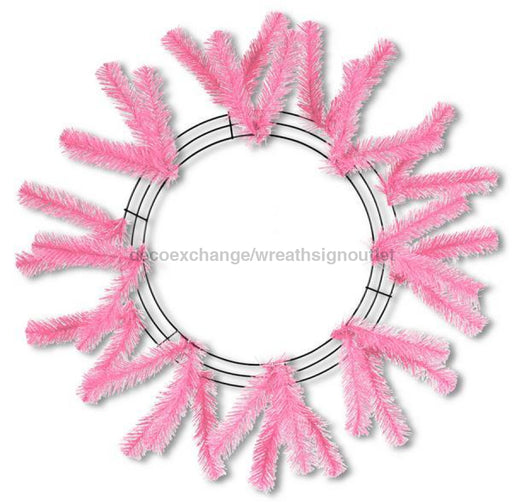15"Wire, 25"Oad Work Wreath Pink XX748822 - DecoExchange