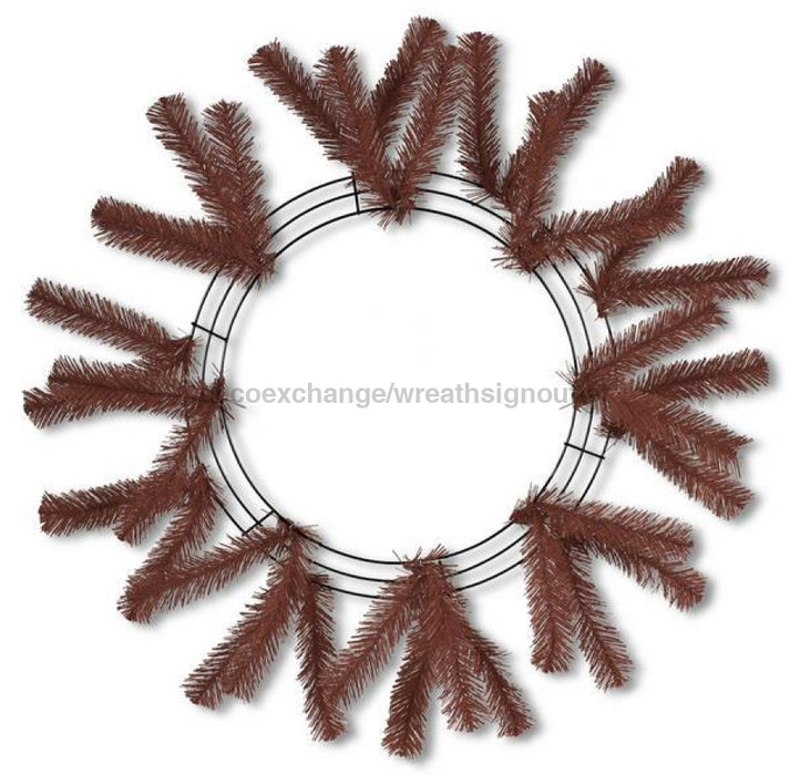 15"Wire, 25"Oad Work Wreath X18 Ties, Chocolate XX748840 - DecoExchange