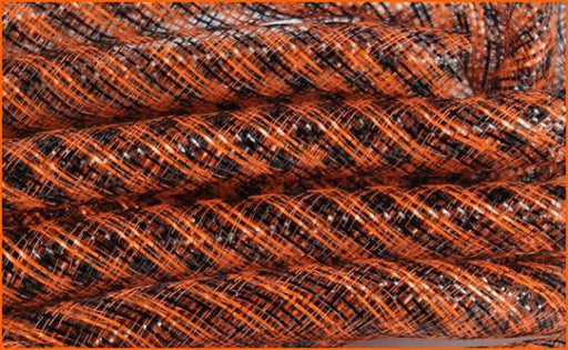 16mmx10yd Black/Orange Stripe Flex Tubing RE3028M4 - DecoExchange