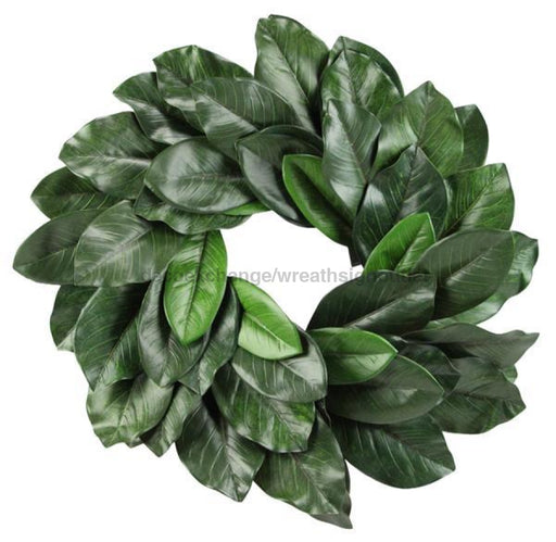 24"Dia Magnolia Leaf Wreath Green XX7899 - DecoExchange