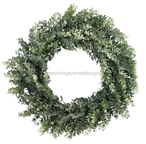 24Dia Spiral Eucalyptus Wreath Grey/Green Fg6039 Base