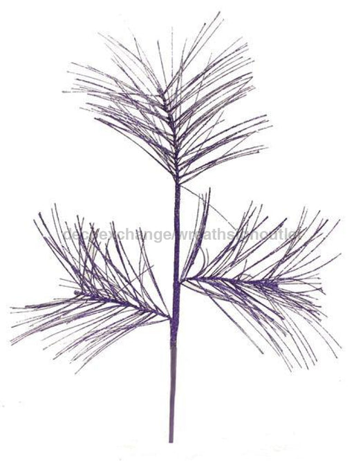 28"L Glittered Long Needle Pine Spray Purple XS701023 - DecoExchange®