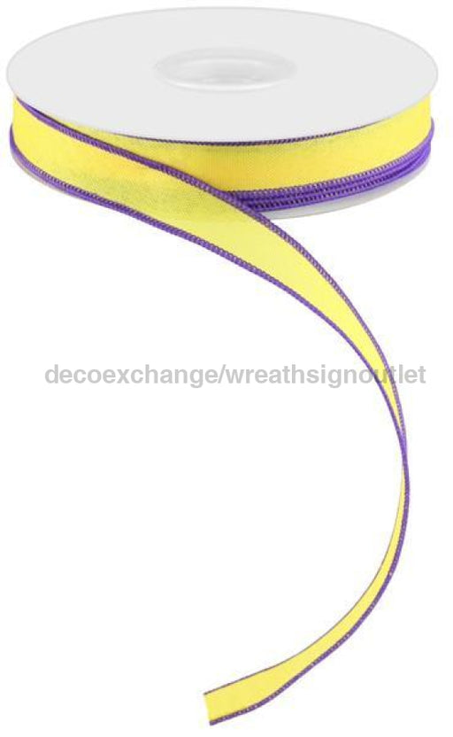 7/8"X25Yd Value Faux Burlap Yellow/Purple RC5005K7 - DecoExchange®