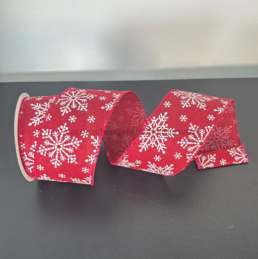 Multi Snowflake Red And White Ribbon 2.5’X10Y C2440 - 432