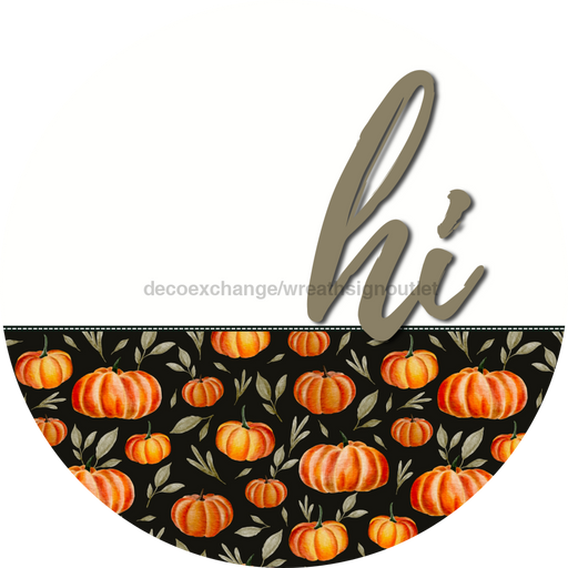 Pumpkin Door Hanger Fall Dco-01602-Dh 18’ Round Wood