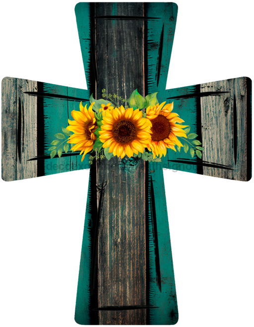 Sunflower Cross Door Hanger Decoe-W-696-Dh 22’ Wood