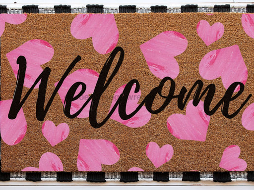 Welcome Heart Doormat | Cute Valentine's Housewarming Gift | Custom Doormat Closing Gift | Welcome Doormat | Front Door Love Home Door Mat