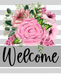 Wreath Sign, Welcome Sign, Roses Sign, Everyday Sign, 8x10"Metal Sign DECOE-370, Sign For Wreath, DecoExchange - DecoExchange