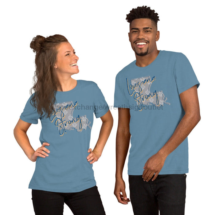 Louisiana Strong Shirt - Gray - Short-Sleeve Unisex T-Shirt - DecoExchange
