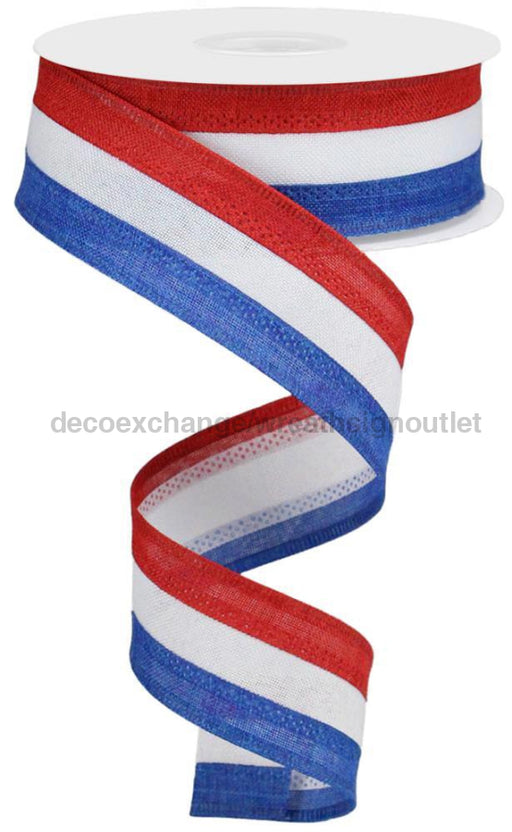 1.5’’X10Yd 3 Color 3-In-1 Royal Burlap Red/White/Blue RG016017J Ribbon