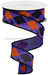 1.5"X10Yd Argyle Spiders On Royal Purple/Orange/Black RGA134923 - DecoExchange®
