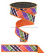 1.5’’X10Yd Bold Plaid/Fused Lime/Prpl/Blk/Orng LX1118RY Ribbon