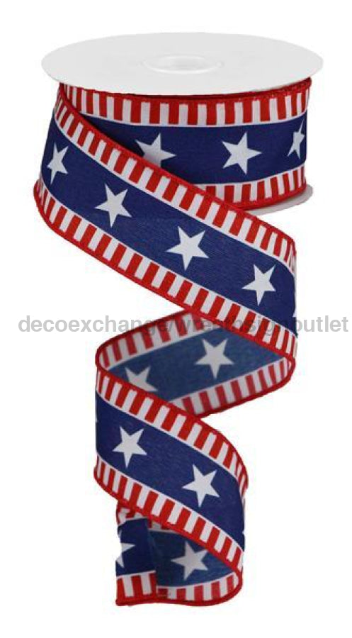 1.5"X10Yd Bold Stars And Stripes White/Red/Blue RGC1079A1 - DecoExchange
