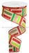 1.5’X10Yd Brush Stroke Stripes/Royal Lt Beige/Red/Lime/Emerald Rgc13114Y Ribbon