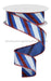 1.5"X10Yd Diagonal Glitter Stripe Royal Blue/Red/White RGA107525 - DecoExchange