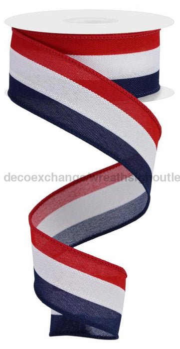 1.5’’X10Yd Faux 3-In-1 Vertical Stripe Red/White/Blue RGE1608A1 Ribbon