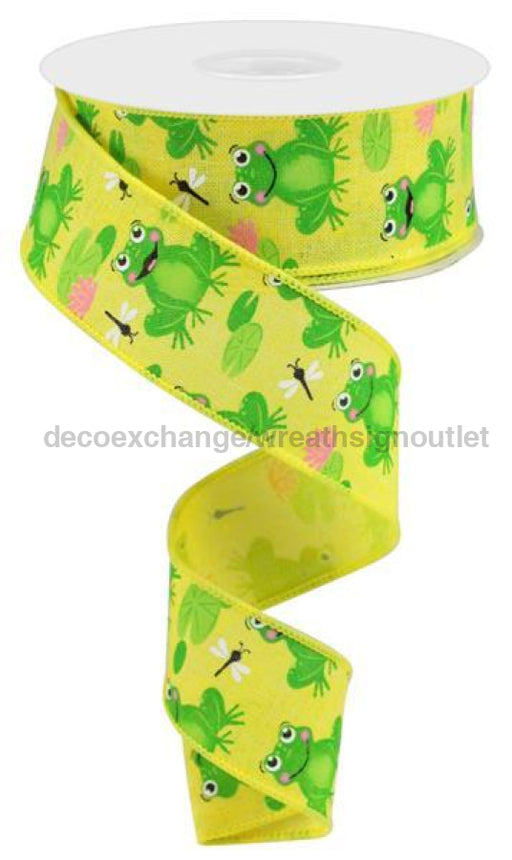 1.5X10Yd Frogs On Royal Yellow/Green/Pink/White Rgc120829 Ribbon