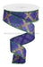 1.5"X10Yd Glitter Diagonal Plaid/Royal Purple/Gold/Emerald RGA122223 - DecoExchange