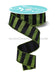 1.5’’X10Yd Horizontal Glitter Stripes Black/Lime Green RGF1966YT Ribbon