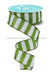 1.5’’X10Yd Horizontal Glitter Stripes White/Lime Green RGF1966F5 Ribbon