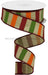 1.5’X10Yd Horizontal Stripe On Royal Beige/Dk Moss/Burg/Orange Rga123601 Ribbon