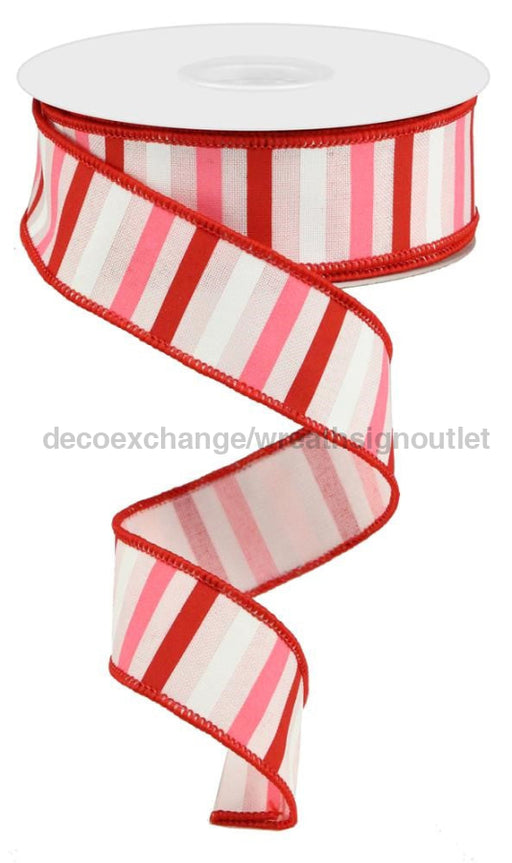 1.5’X10Yd Horizontal Stripe On Royal Lt Pink/Red/Pink/White Rga120415 Ribbon