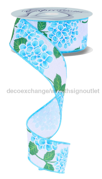 1.5’’X10Yd Hydrangea White/Blue/Green RW8255WR Ribbon