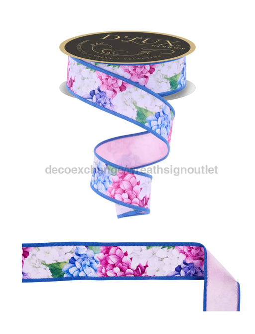 1.5’’X10Yd Hydrangeas/Fused Pink/Purple/Blue LX1061WT Ribbon
