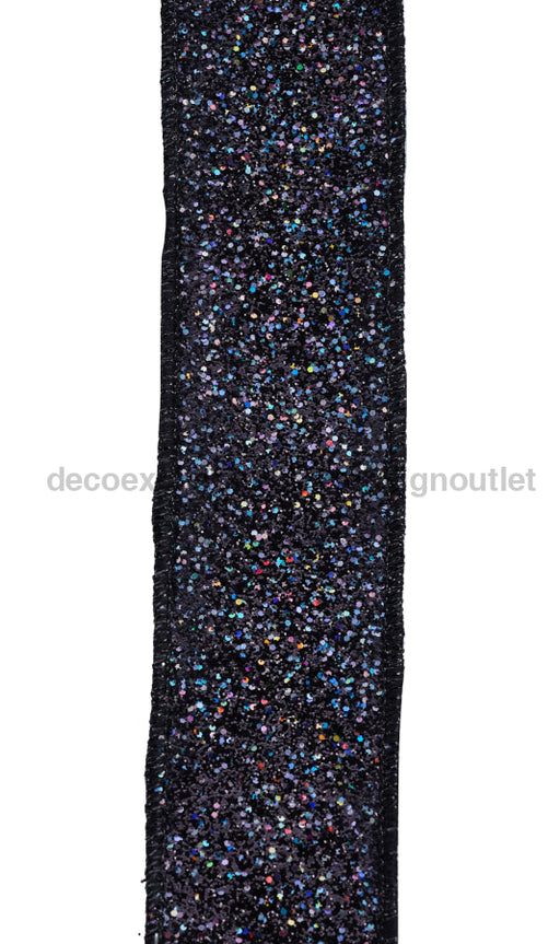 1.5’’X10Yd Laser Glitter Black RGF153202 Ribbon