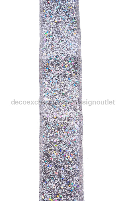 1.5’’X10Yd Laser Glitter Silver RGF153226 Ribbon