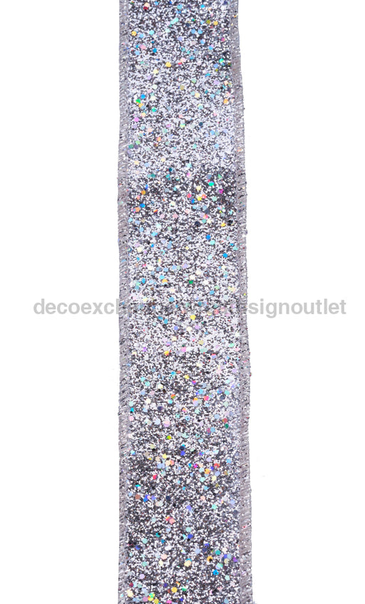 1.5’’X10Yd Laser Glitter Silver RGF153226 Ribbon