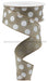 1.5"X10Yd Medium Polka Dots Beige/White RG0120601 - DecoExchange