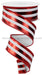 1.5’X10Yd Metallic Vertical Stripes White/Red Rge143167 Ribbon