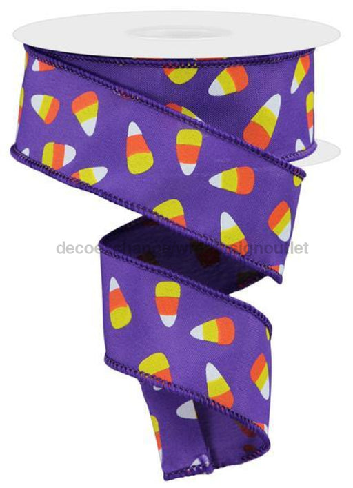 1.5X10Yd Mini Candy Corn Purple/Wht/Ylw/Org Rgc199723 Ribbon