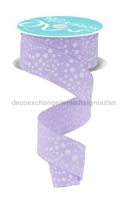 1.5’’X10Yd Mini Glitter Dots Lavender/Irid White RGF1730G6 Ribbon