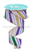 1.5’’X10Yd Multi Diagonal Stripe White/Mardi Gras RGF183727 Ribbon