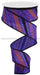 1.5"X10Yd Multi Diagonal Stripes/Royal Purple/Black/Orange RGB130123 - DecoExchange
