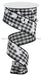 1.5"X10Yd Pawprints/Bones Gingham Check Black/White RGA1893X6 - DecoExchange