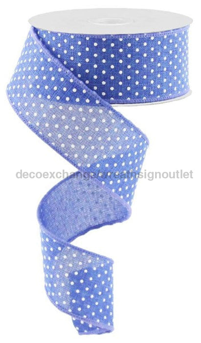 1.5"X10Yd Raised Swiss Dots On Royal Royal Blue/White RG0165125 - DecoExchange
