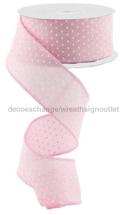 1.5"X10Yd Raised Swiss Dots On Royal Lt Pink/White RG0165115 - DecoExchange