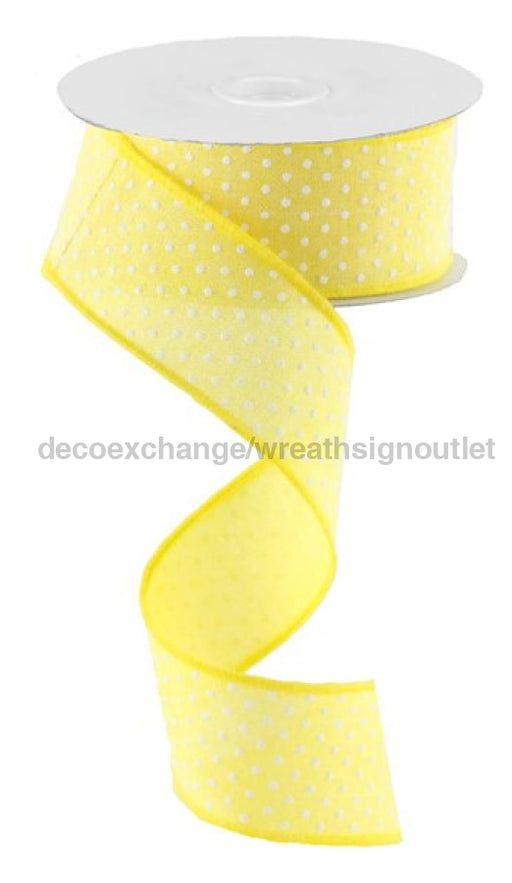 1.5"X10Yd Raised Swiss Dots On Royal Yellow/White RG0165129 - DecoExchange
