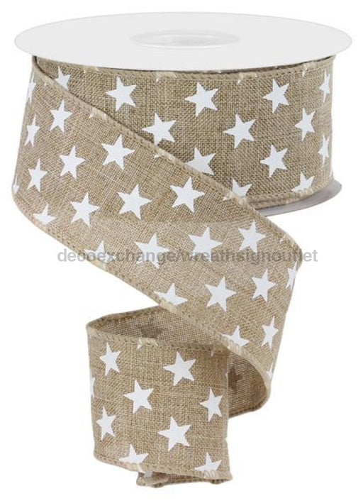 1.5"X10Yd Random Star Lt Beige/White RGE111801 - DecoExchange®