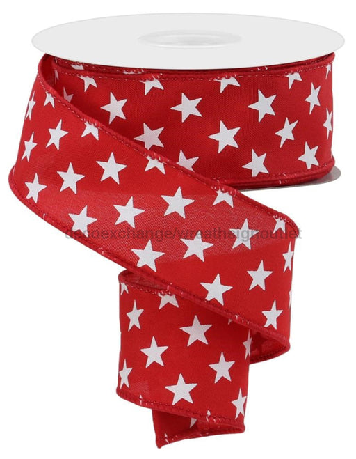 1.5’X10Yd Random Star Red/White Rge111424 Ribbon